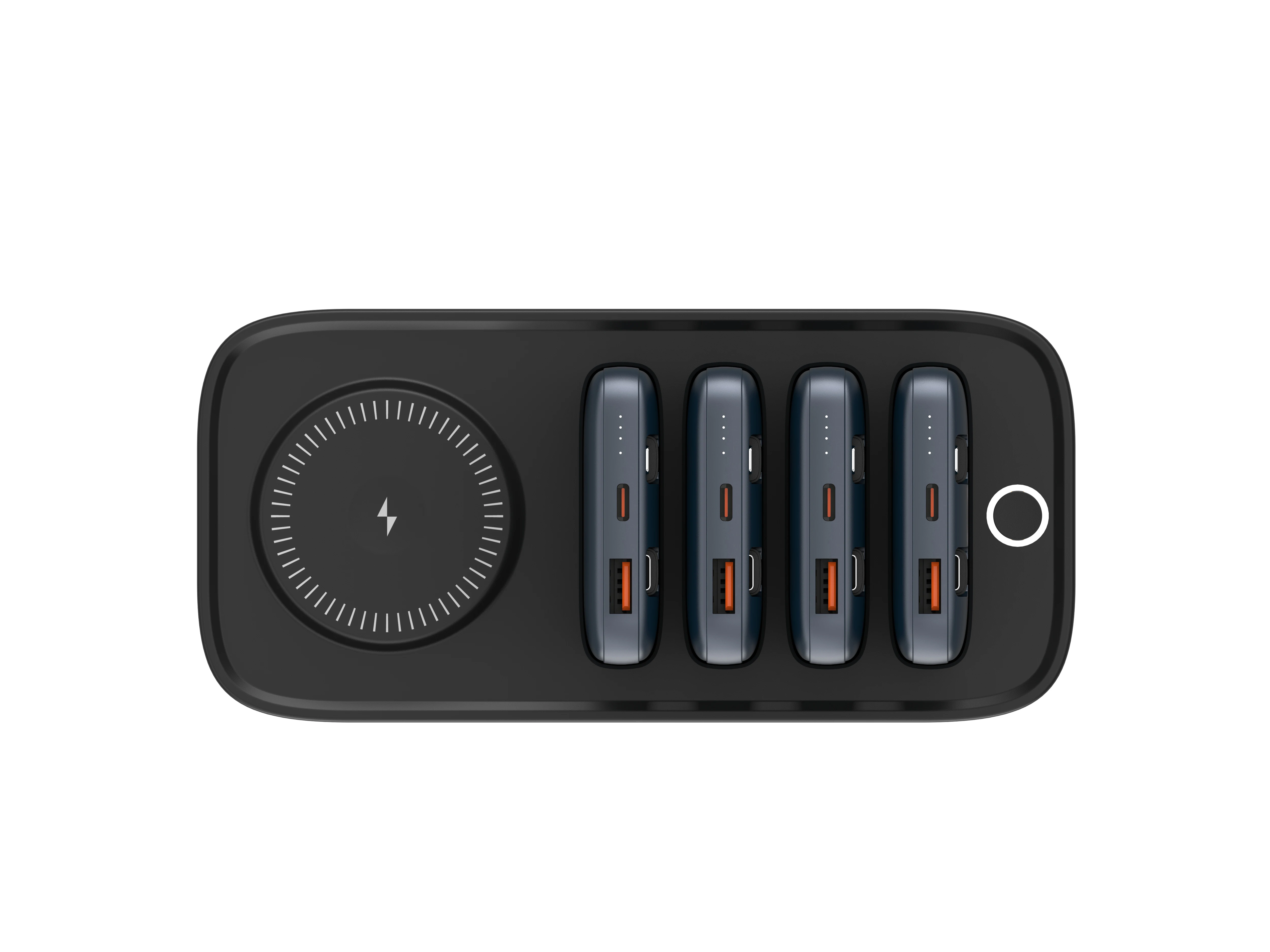 Wireless Charging Sharing Power Bank 10000mAh 40000mAh With Cables Fast Charge Power Station With USB Type-C Charging Station