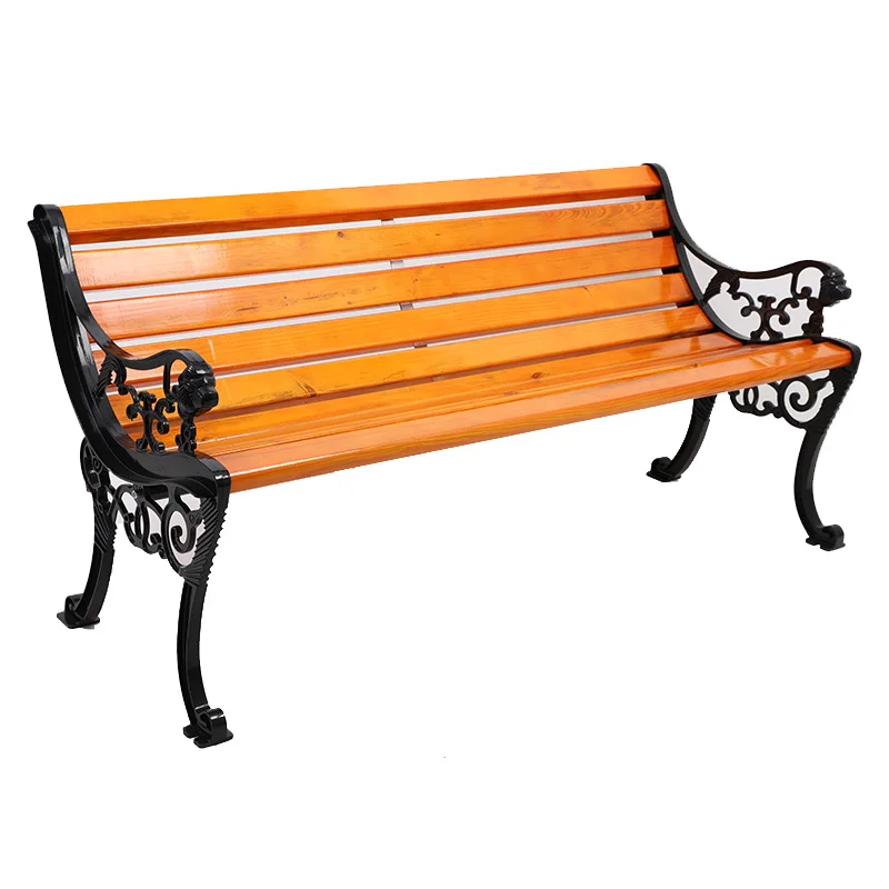 Hot Sale Classic Lion Type Solid Wood Patio Benches Versatile Outdoor Furniture for School Hotel Hall  Supermarket