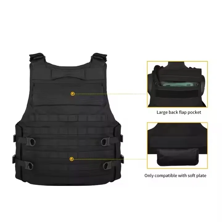 Tactical Vest Factory Oxford Black Men Training Vest Hunting Molle Plate Carrier Tactical Duty Vest