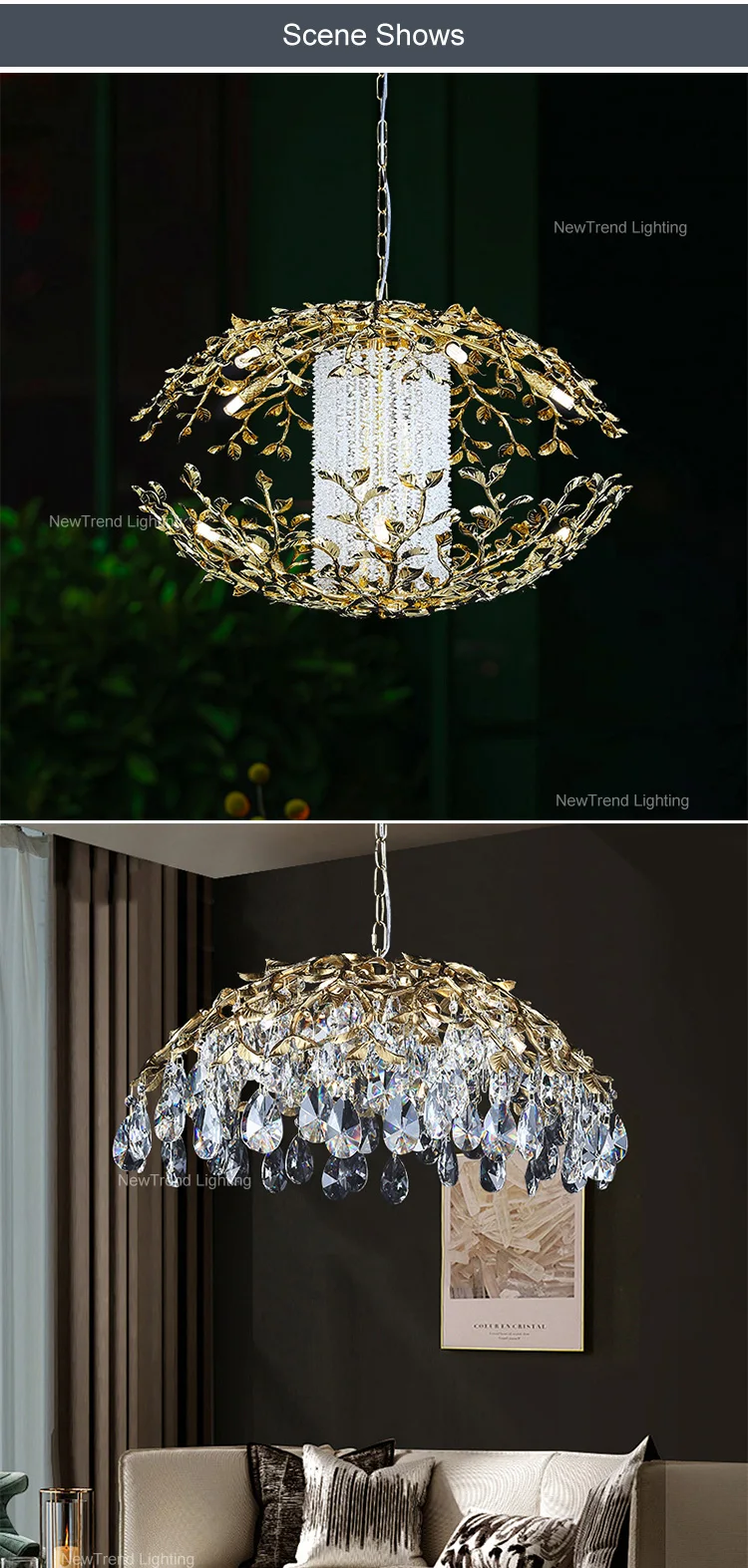 lc qm08 contemporary indoor decoration villa home living room dining aluminum crystal modern led branch chandelier-4