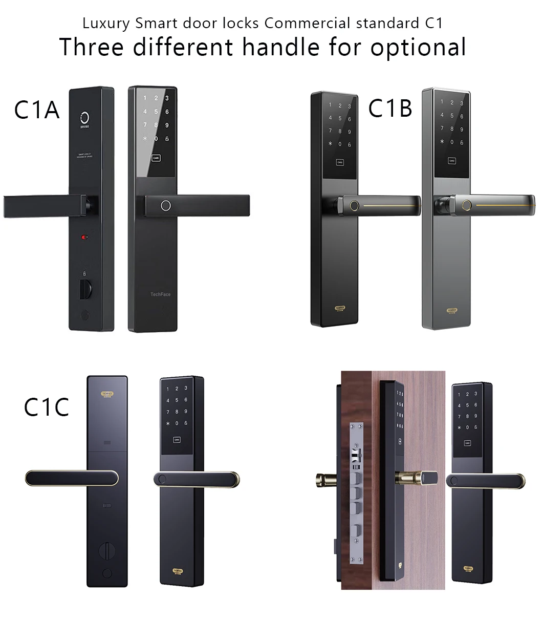 Iron Gate Fingerprint Waterproof Outdoor Keyless Access Double Sided
