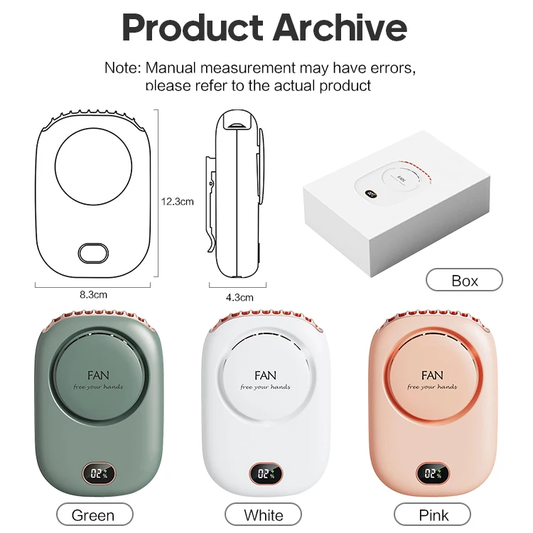 Милое ожерелье от производителя вентилятор с аккумулятором воздушный охладитель портативный Перезаряжаемый безлопастный подвесной шейный мини-вентилятор для ребенка на