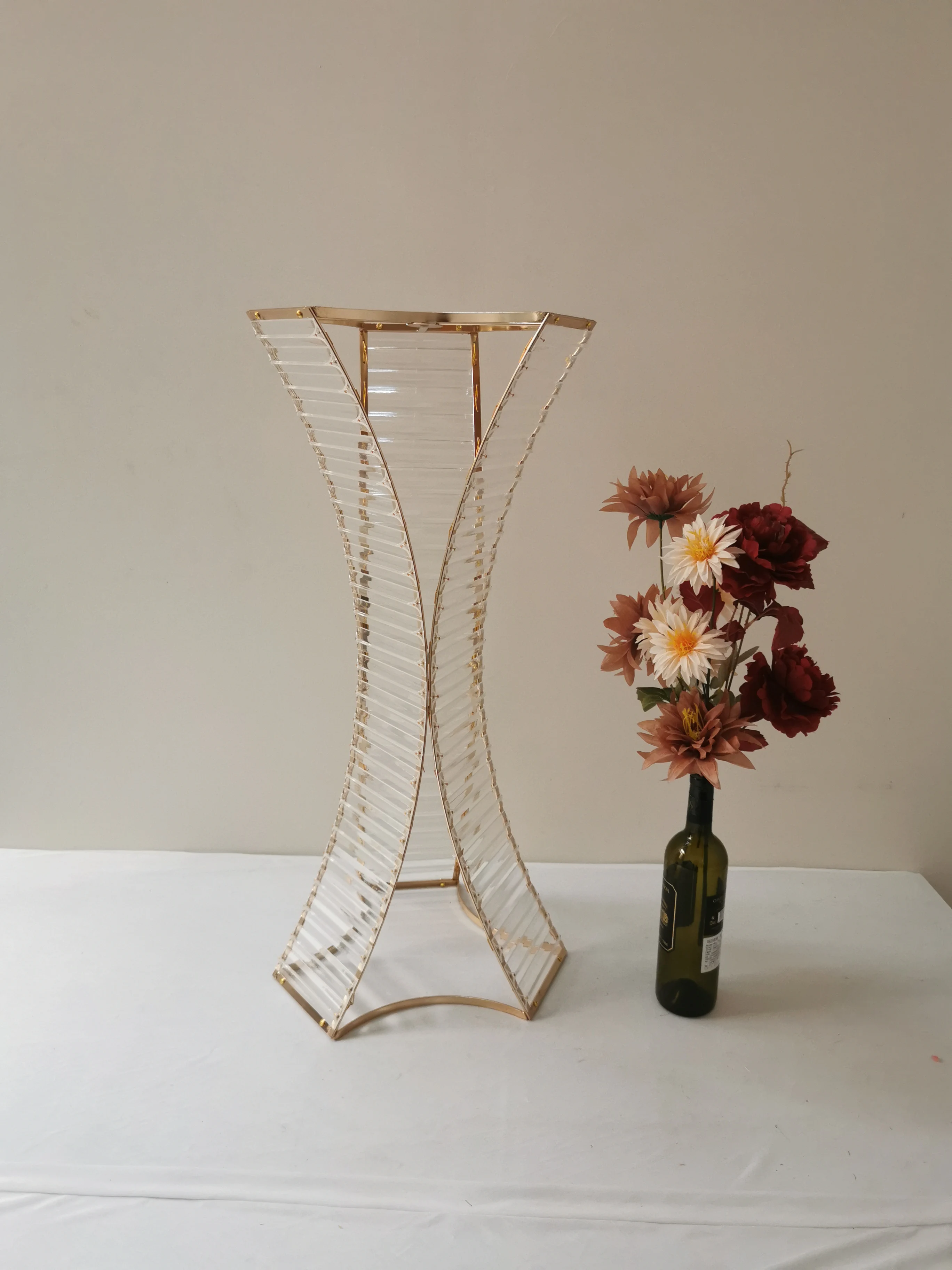 Ourwarm Geometric Gold Clear Wedding Centerpieces Decorations Flower