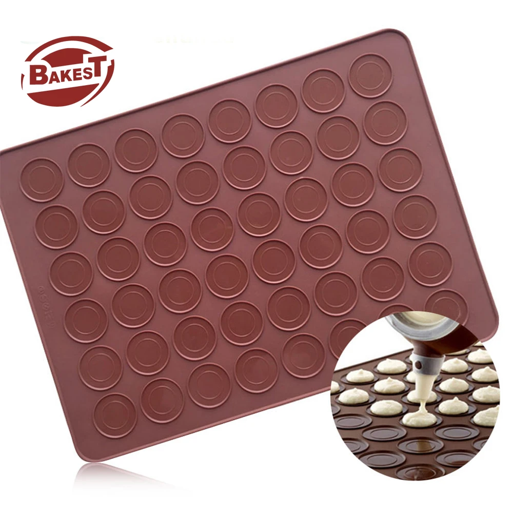 Bakest Brown Color Large/Small  Round Silicone Macaroon Baking Mat Macaroon Kit Baking Sheet Silicone