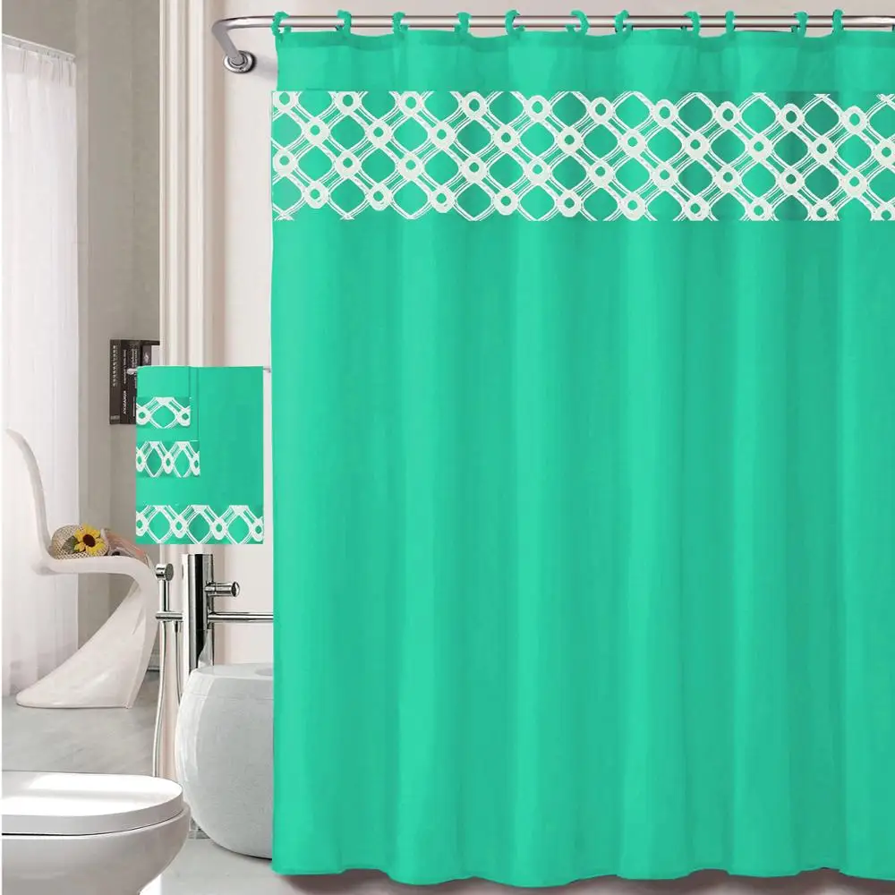 18 Pc Embroidery Bath Rug Set Buy Bath Rug Shower Curtain Set