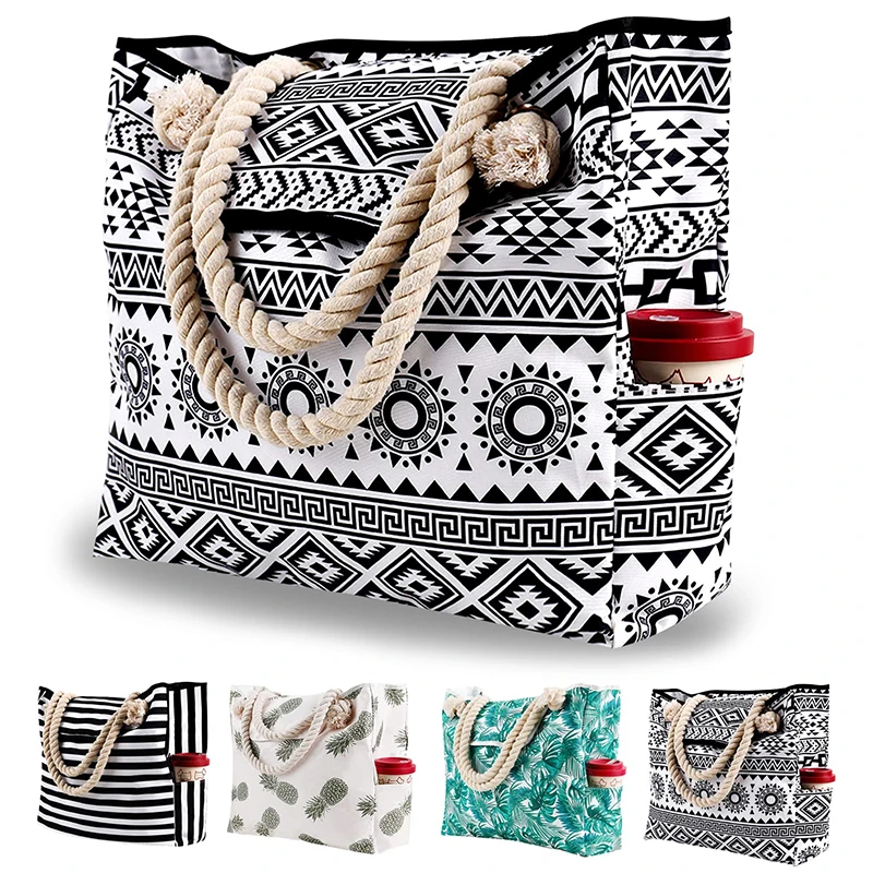OEM Factory Extra Large Waterproof Canvas Beach Bags with 4 Inner ...