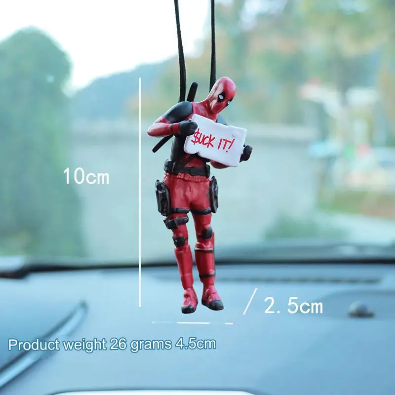 Funny Anime Car mirror hanging accessories Car Pendant Reading Deadpool  Ornam