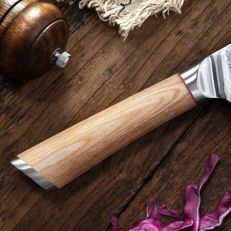 High-end Kitchen Gift 67 Layer Damascus Steel Chef Knife Set with Wooden Handle 12pcs Cooking Knife Kit