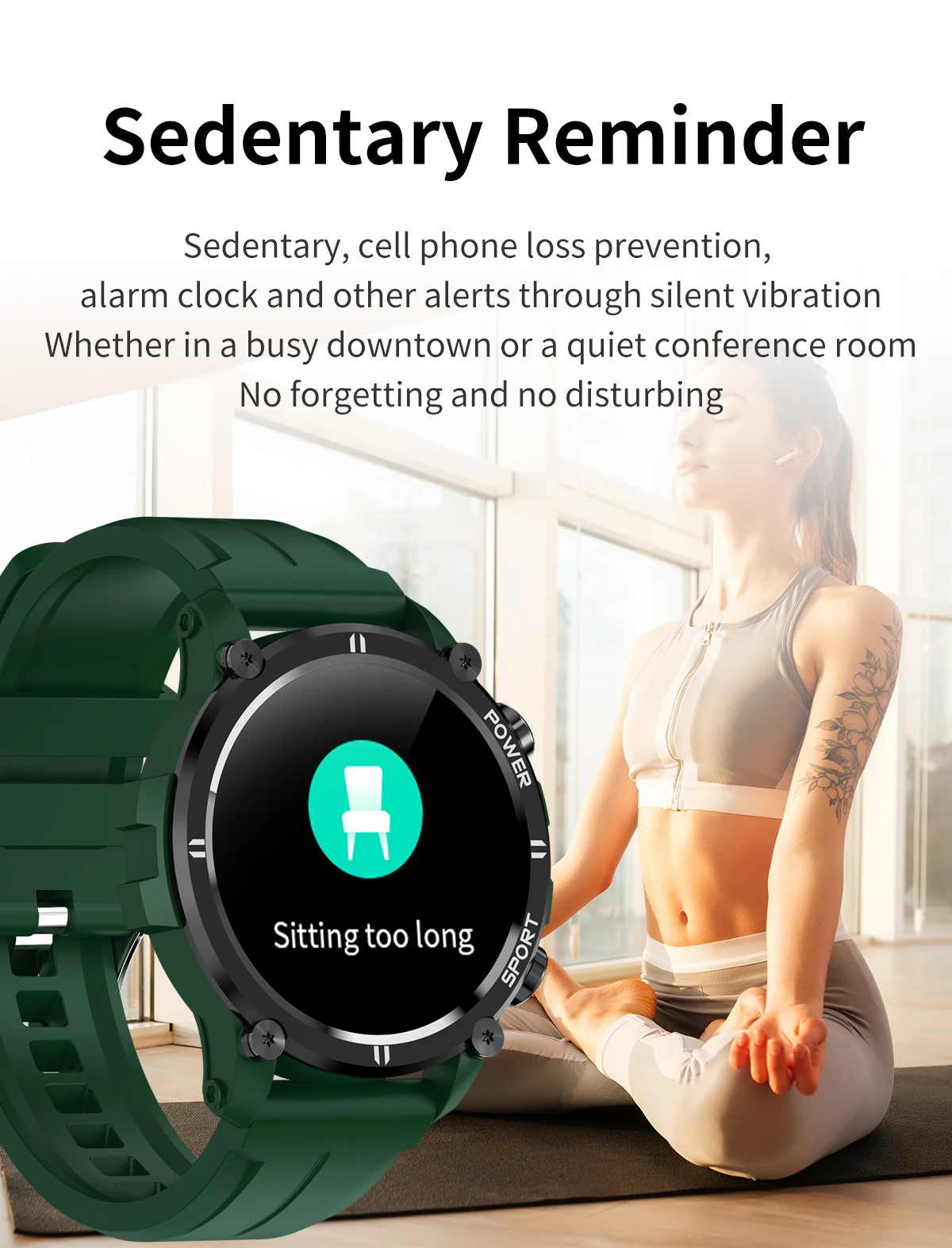 2021 New H32 Intelligente Reloj Smart Sport Watch Wireless Headset Connect Music Play Smart Watch