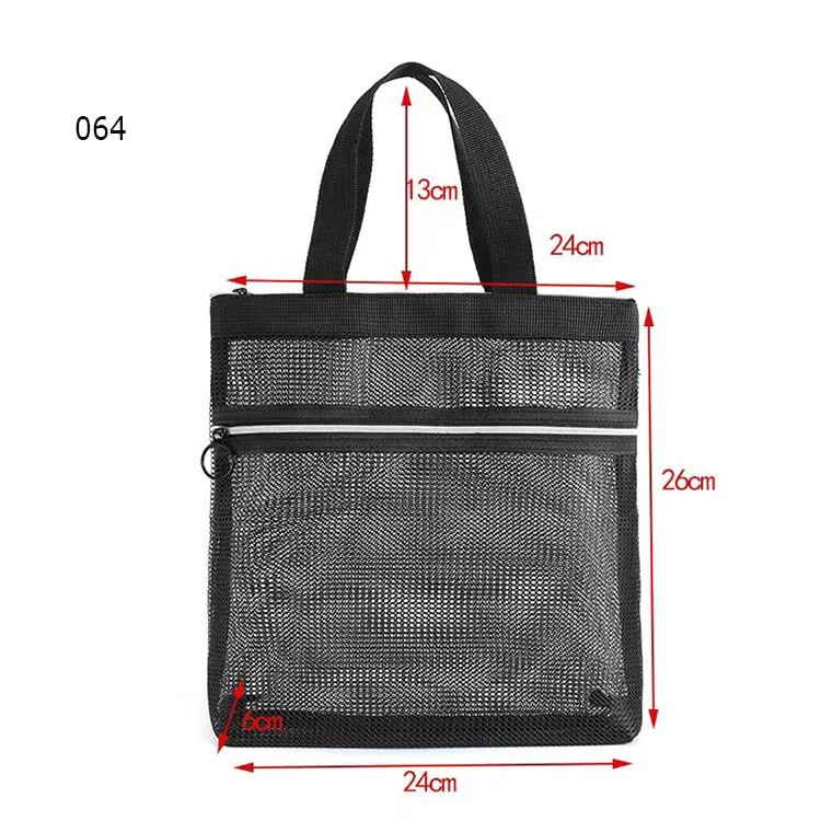 Wholesale Summer Portable Personalized Mesh Beach Bag Makeup Travel