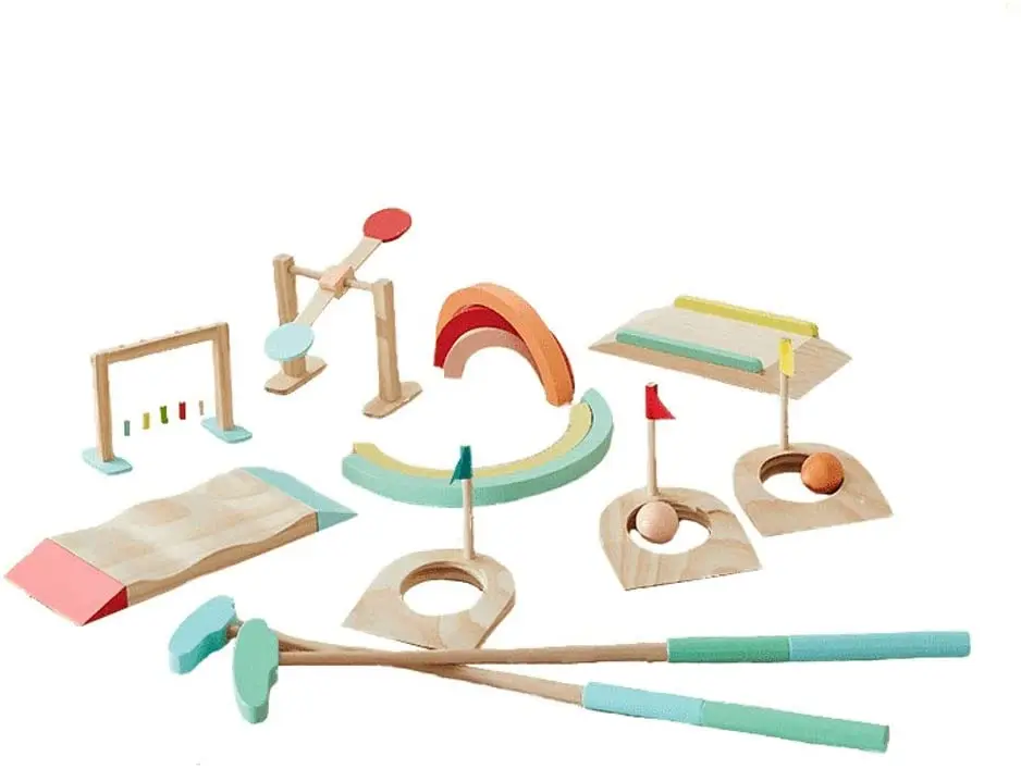 wooden toy golf set