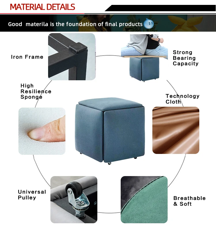 Современная мебель для гостиной кожаный стул экономичный складывающийся магический куб combinat пуфик-оттоманка