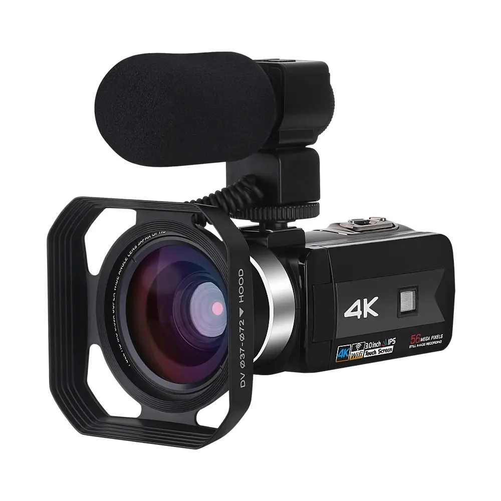 HD WIFI 4K Video Camera 64MP Camcorder 18X Digital Zoom for YouTube Live Streaming Vlogging
