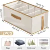 Beige five-compartment bag without lid