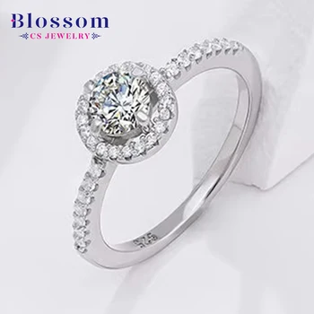 Blossom CS Jewelry Luxury Wedding Ring Diamond 925 Sterling Silver Engagement Classic Moissanite Eternity Rings for Women