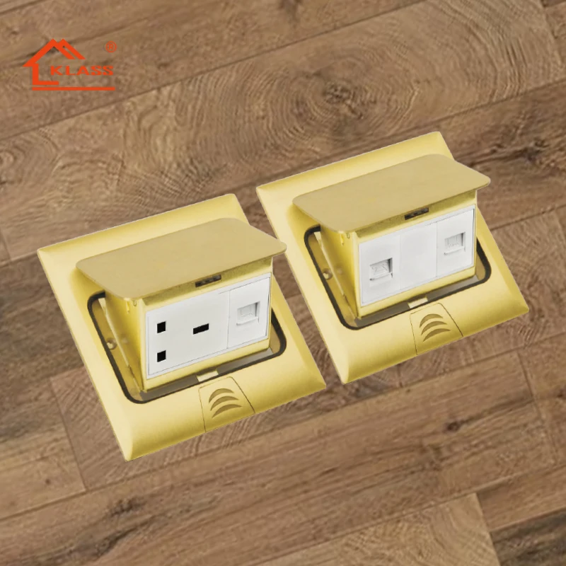 KLASS Floor Socket Recessed 16A With Grounding With 2 USB Port EU US UK Standard Pop up Power Socket Floor Mounted Socket