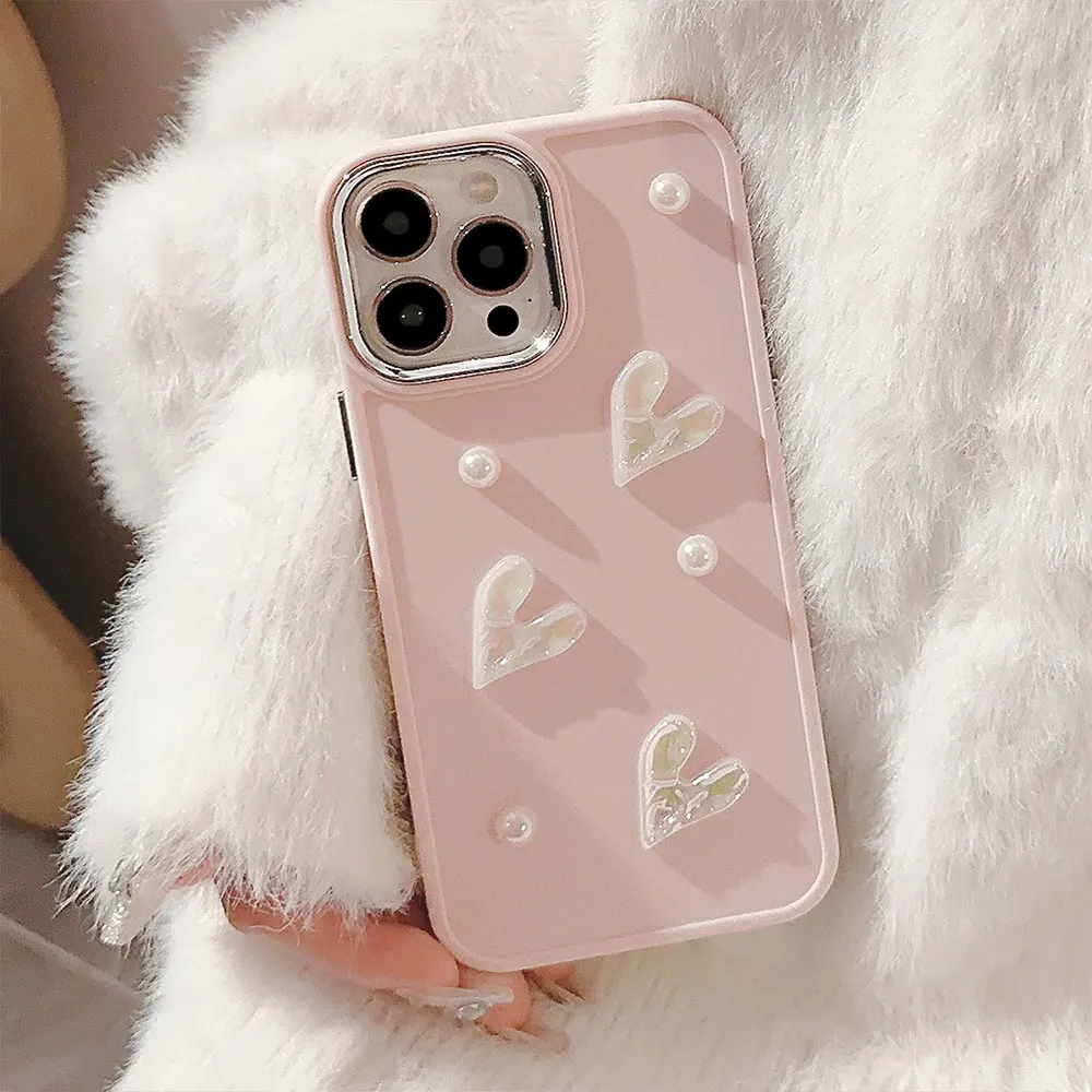 Pearl Phone Cases For Iphone X 7 8 10 11 12 13 14 15 Max Pro Plus Soft Love Heart Case Sjk177 Laudtec