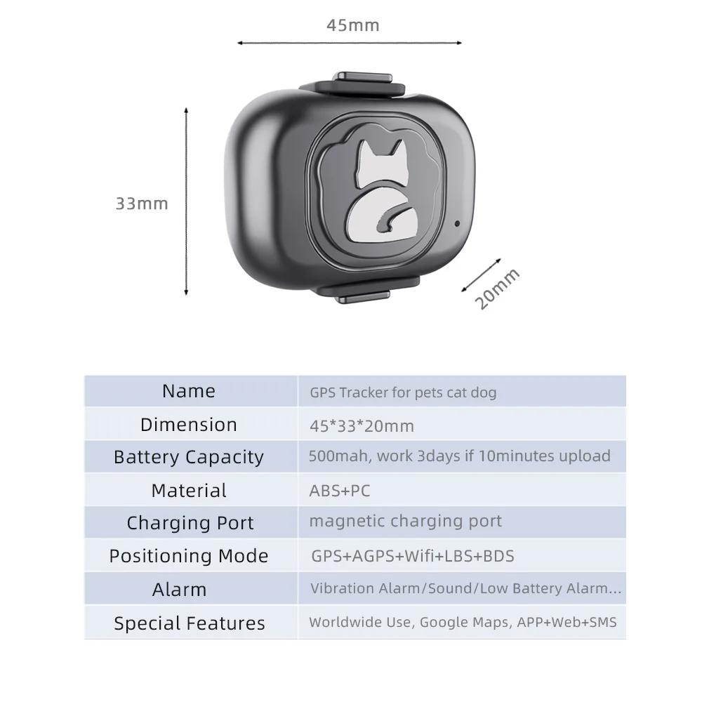 Latest Ip67 Waterproof Mini Gps Tracker Pet Collar Anti-lost Real Time ...
