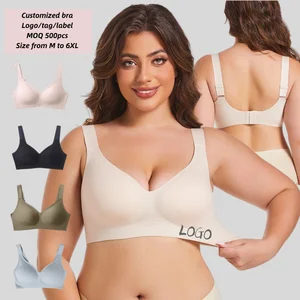 Custom Sexy Big Boobs Bra Soutien Gorge Push up Padded Wireless Soft Supportive Anti Sagging Minimizer Bra Women