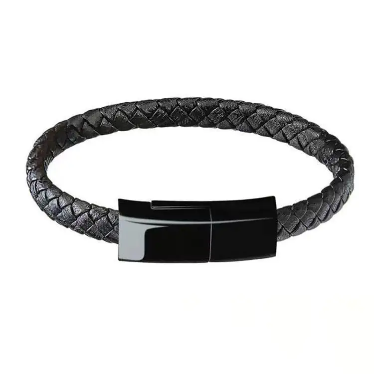Micro Type C 8 Pin Wrist Charging Usb Short Cable Leather Bracelet Data Line