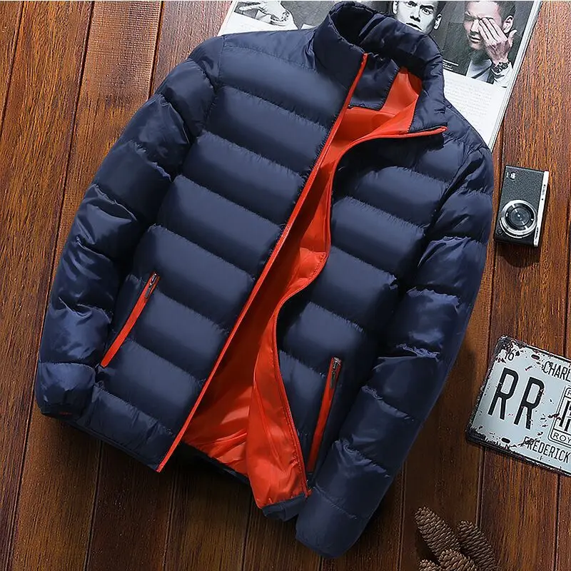 Men's Cotton Coat Winter Thickened Fashion Standing Collar Jacket_voghion.com