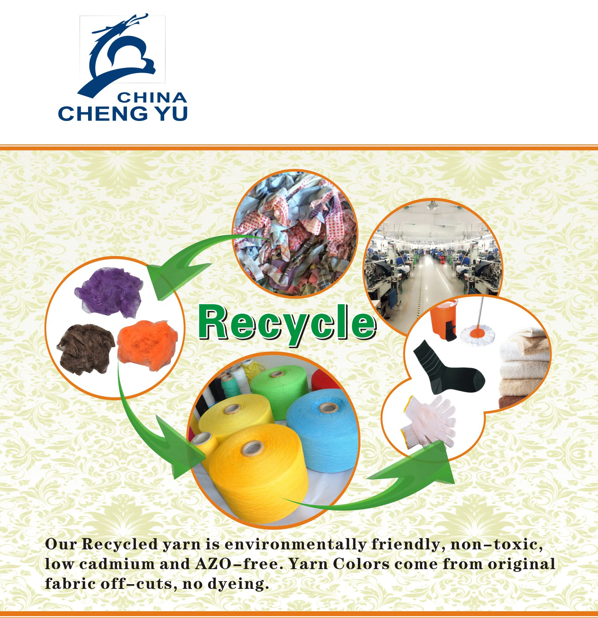 121 Open End Eco Friendly Recycled Cotton Yarn Waste Textile Yarn Polyester Cotton Recycle Tshirt Yarn for Knitting