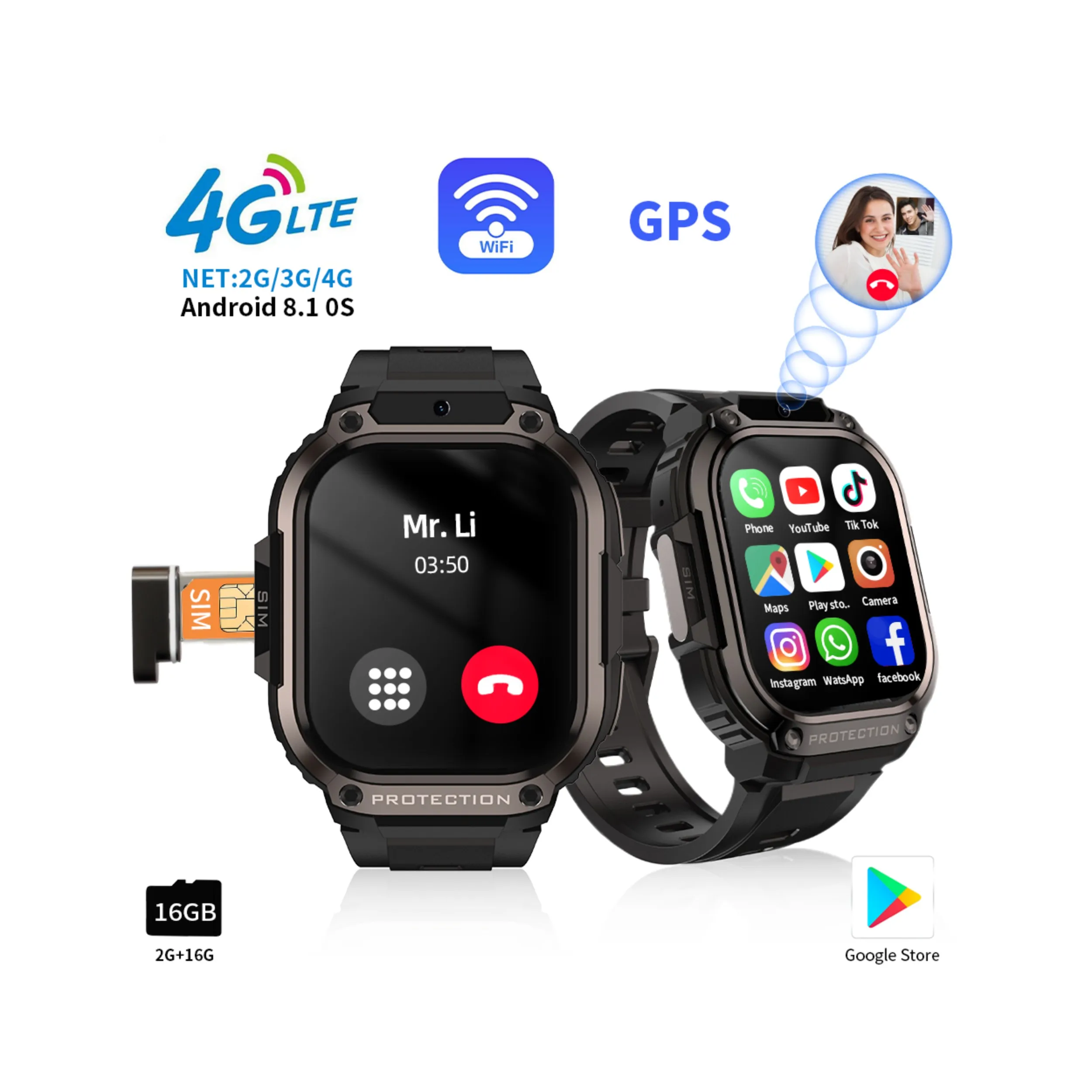 DM63 4G Android Smartwatch mit Kamera 2 13 Zoll Amoled GroBbild Smartwatch 5G Sim Card Support Wifi und App herunter laden