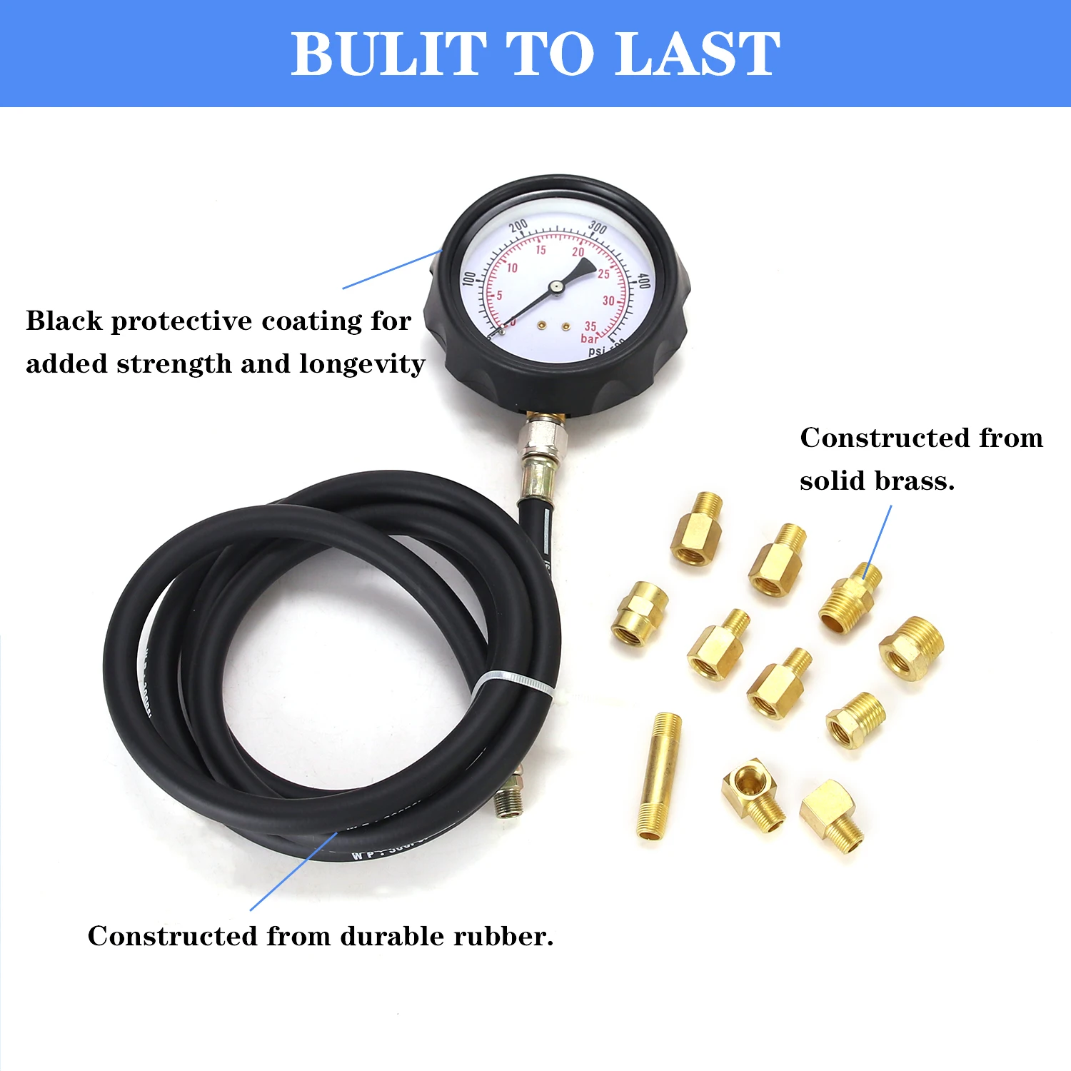 12pcs Oil Pressure Tester Gauge Diagnostics Tools Engine Oil Pressure