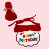 Set bavaglino rosso Hb e cappellino compleanno