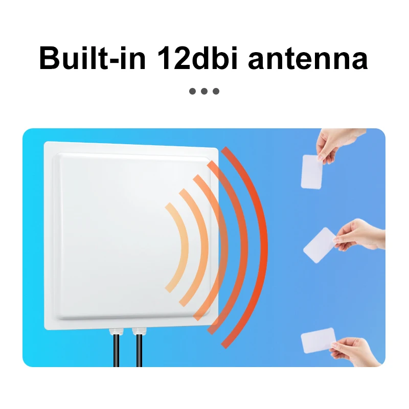 UHF RFID Reader 12dBi Integrated UHF RFID Long Range Reader 15M UHF RFID Tag Reader for Parking Management