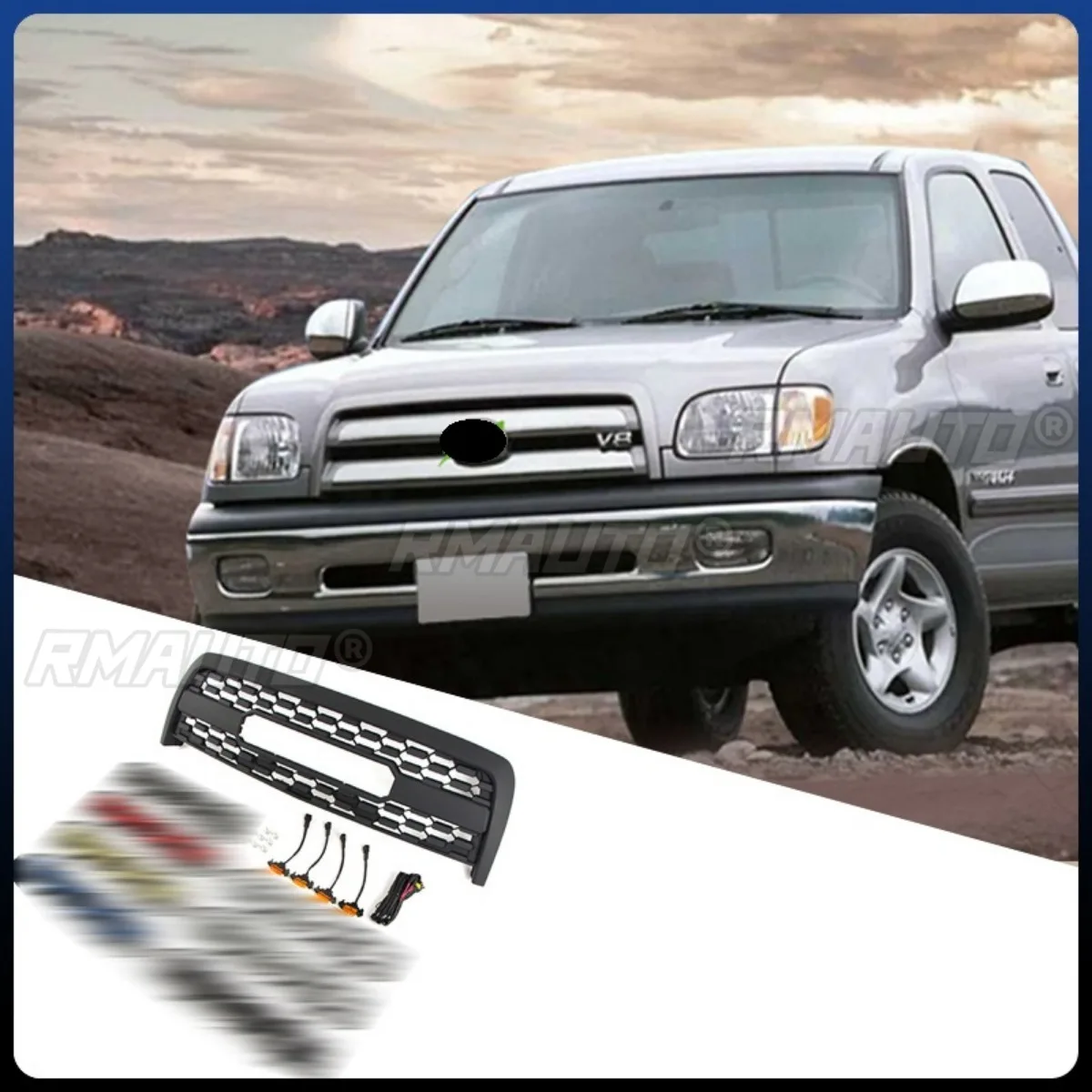 2-Piece Front Bumper Headlight Filler Molding For Toyota Tundra 2003-2006 – Unpainted