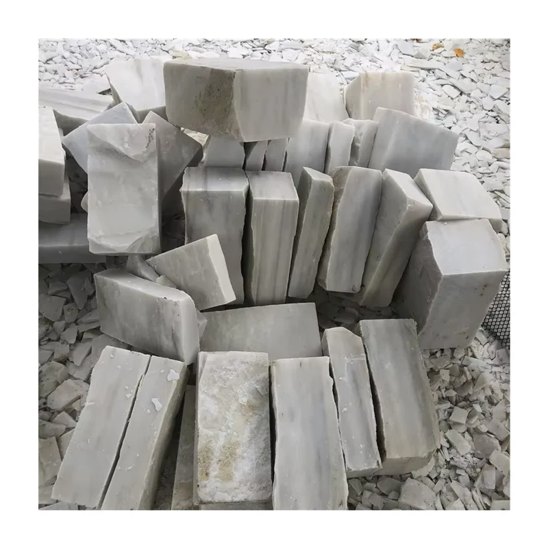 Mushroom Face White Quartzite Veneer Natural Stone Wall Cladding with Natural Surface Finish