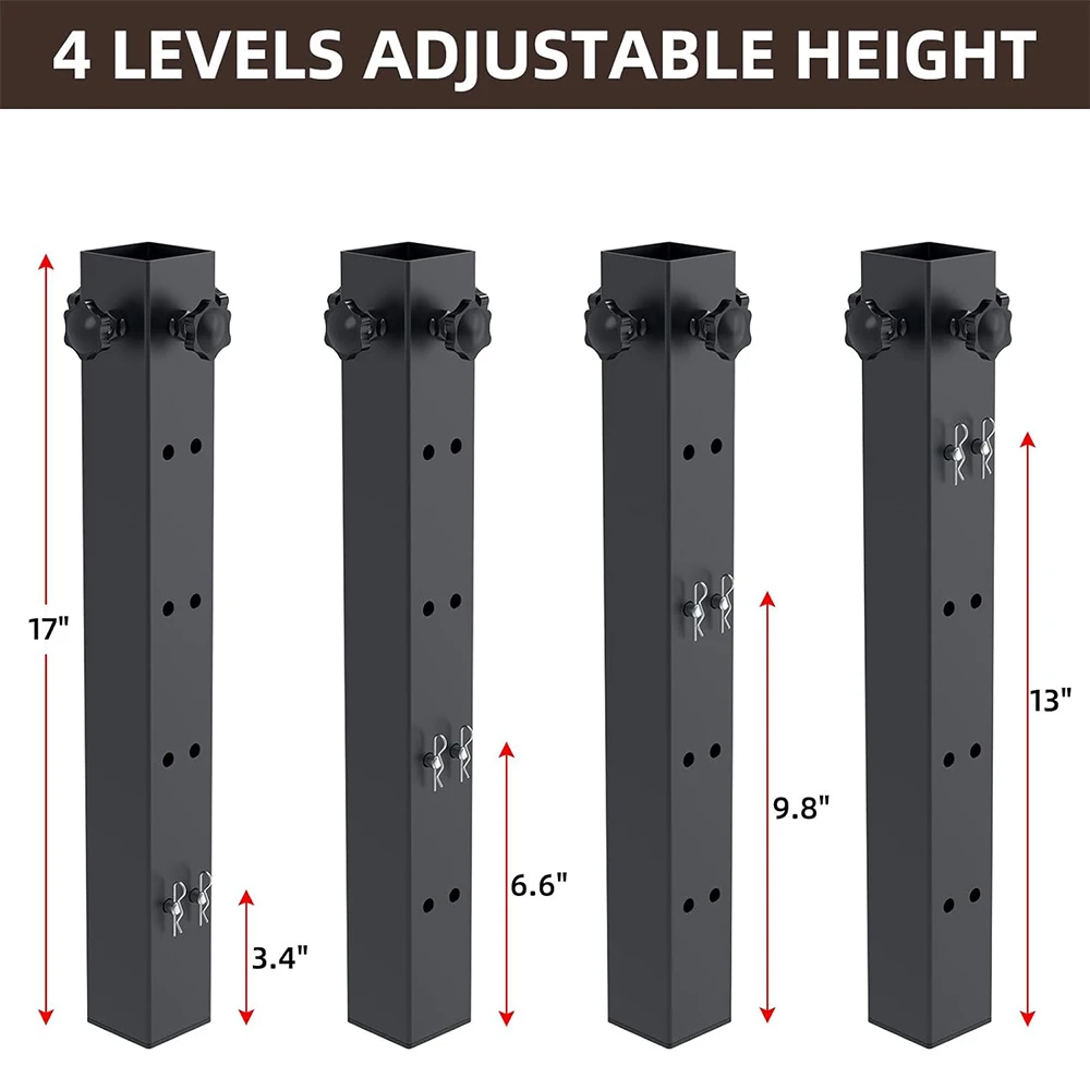 Table Legs Extenders for Adjustable Folding Table Metal Square Table Legs Risers for Straight Legs