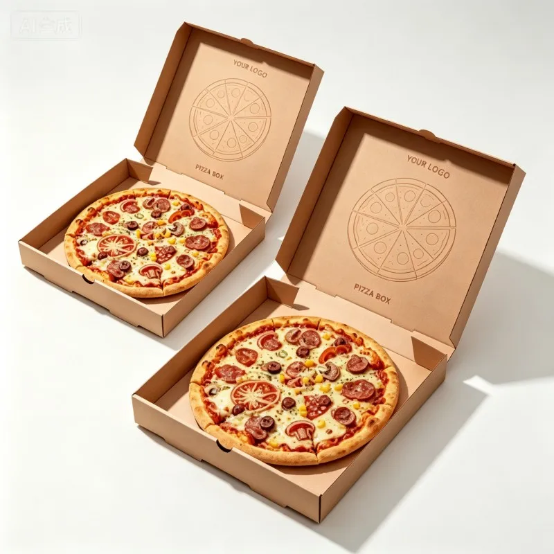 6-18 Inch Corrugated Pizza Box Takeaway Pizza Delivery Wholesale Cardboard Pizza Case with Logo Printing