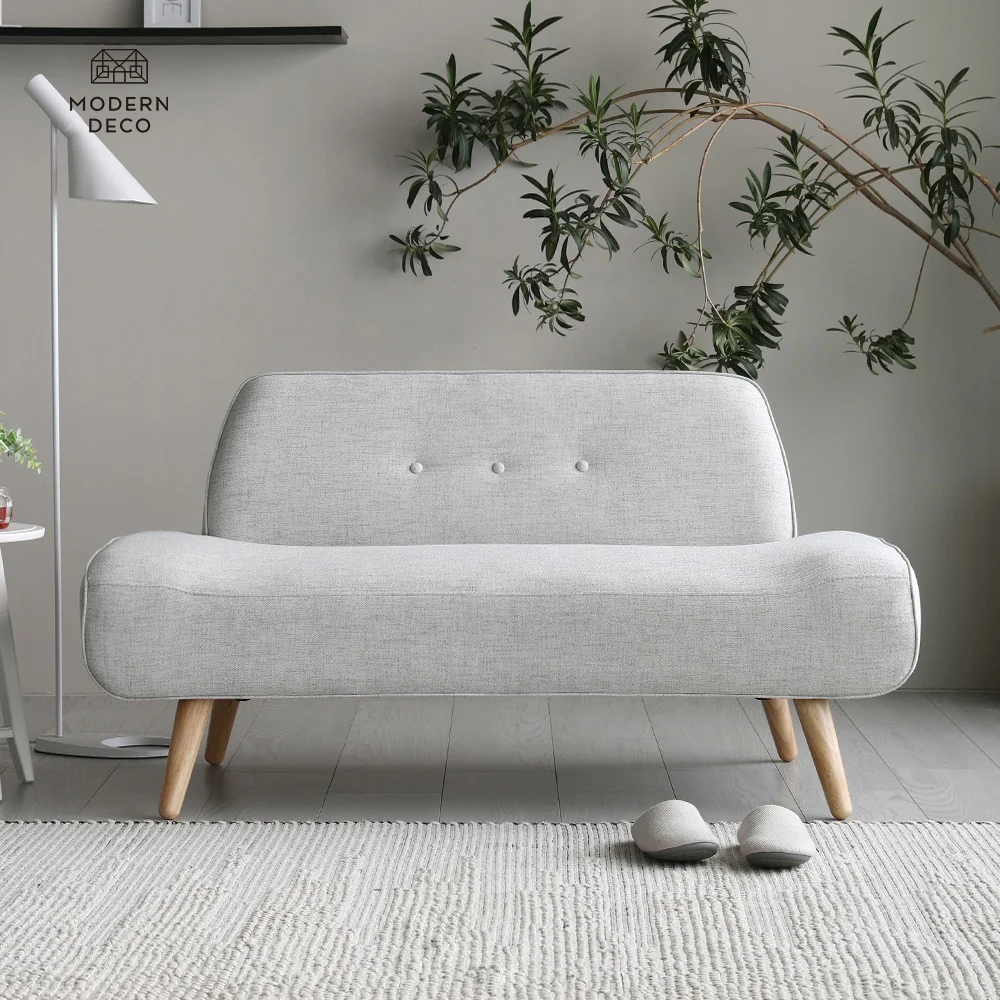 Canapé Moderne en Tissu Banc avec Dossier sans Accoudoirs 2 Places pour Salon