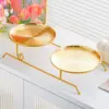 20cm stainless steel round gold tray with gold upper and lower rack