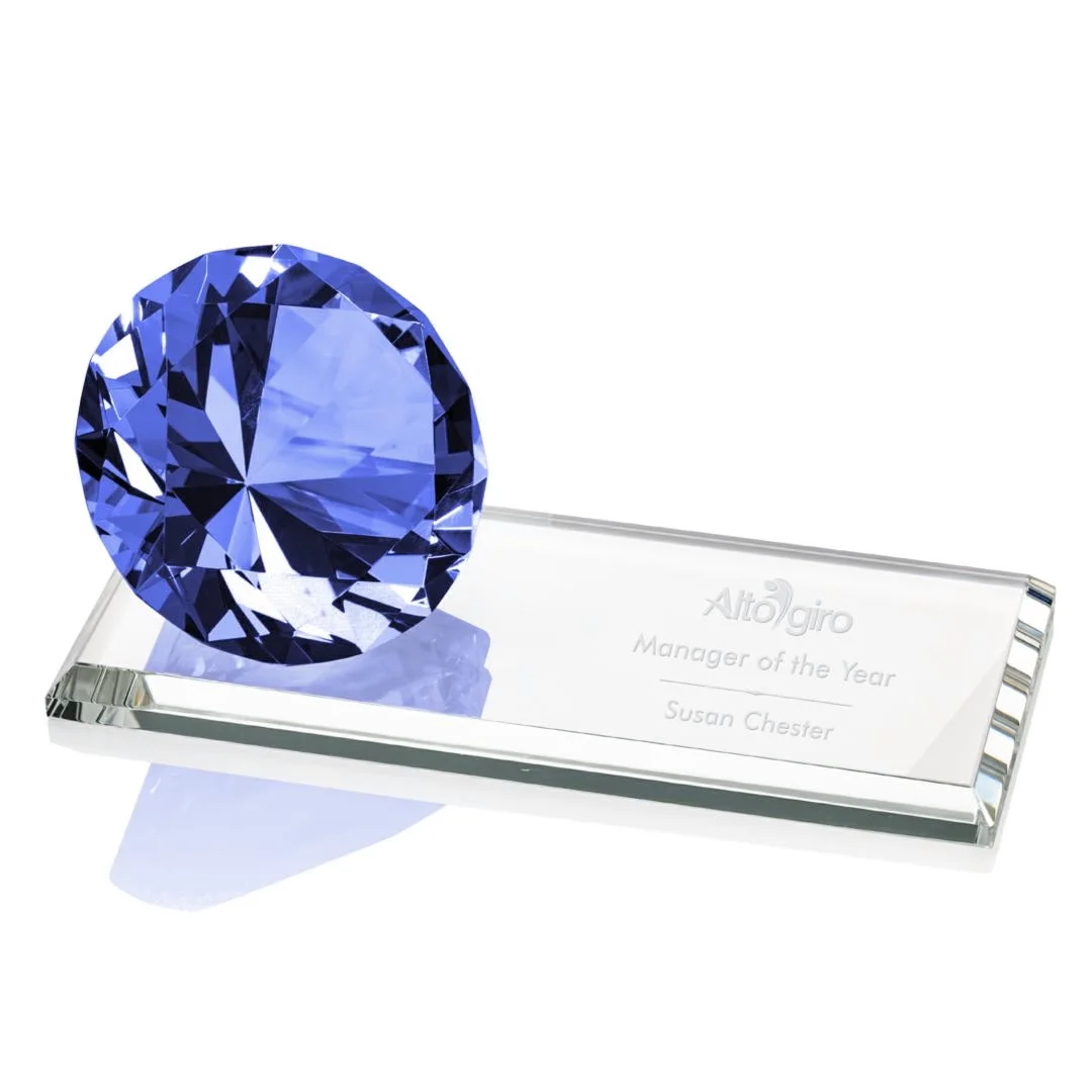 Crystal Diamond Glass Trophy Awards Anniversary for Beauty & Grooming Insurance Contest desk paperweight