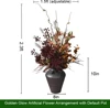 Bouquet Autunnale Vintage in Rame con Vaso Conico in Pietra