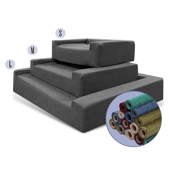 Wholesale Customized Large Linen Pet Bed Mat Waterproof Memory Foam Orthopedic Luxury Supplies Solid High Quality Washable Dog