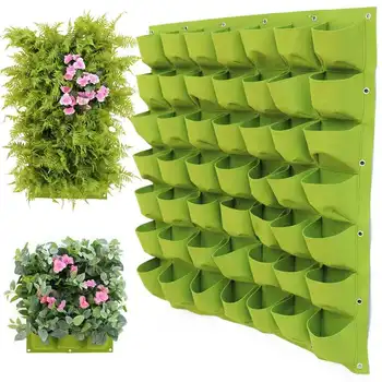 Manufacturers directly supply multi-pocket wall hanging breathable water absorption plant bag green landscaping bag
