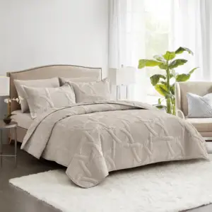 Modern Quilted All-Season 6-Piece Bedspread Coverlet Set Ultrasonic Embossed Microfiber 100% Polyester Geometric Pattern Bedding