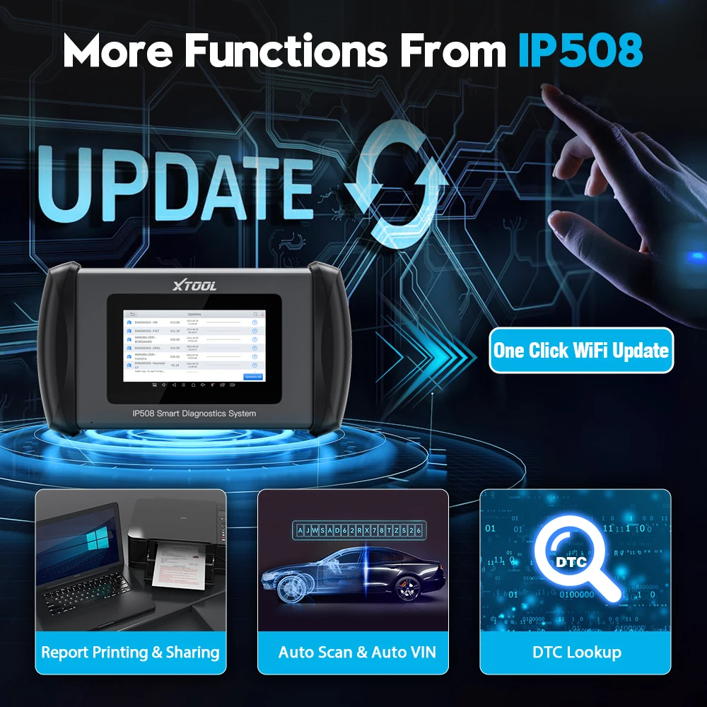 Lifetime Free Update XTOOL InPlus IP508 OBD2 System Diagnostic