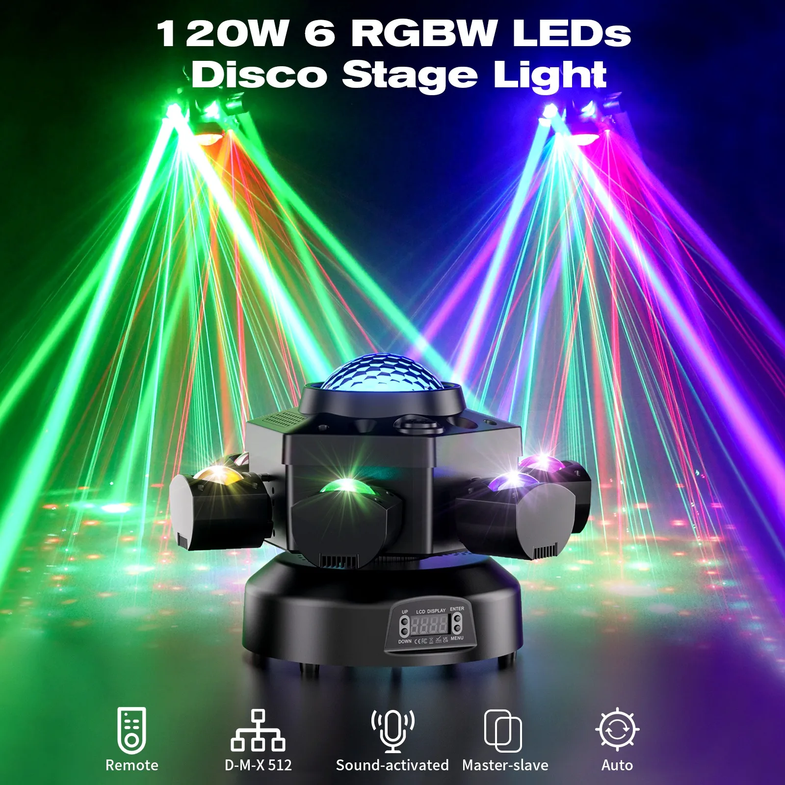 Projecteur laser RG à tête mobile 150 W, éclairage de scène DMX disco, barre de fête rotative RGB_voghion.com