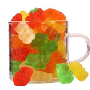 1kg Mixed Fruit Flavored Gummy Bears Multi-Colored Packaged in a Bottle