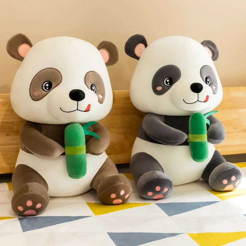 Panda Plush Pillow Panda Soft Toy With Bamboo Hot Selling Super Soft in  Stock OEM/ODM Small Cute Stuffed Animals Plush Doll