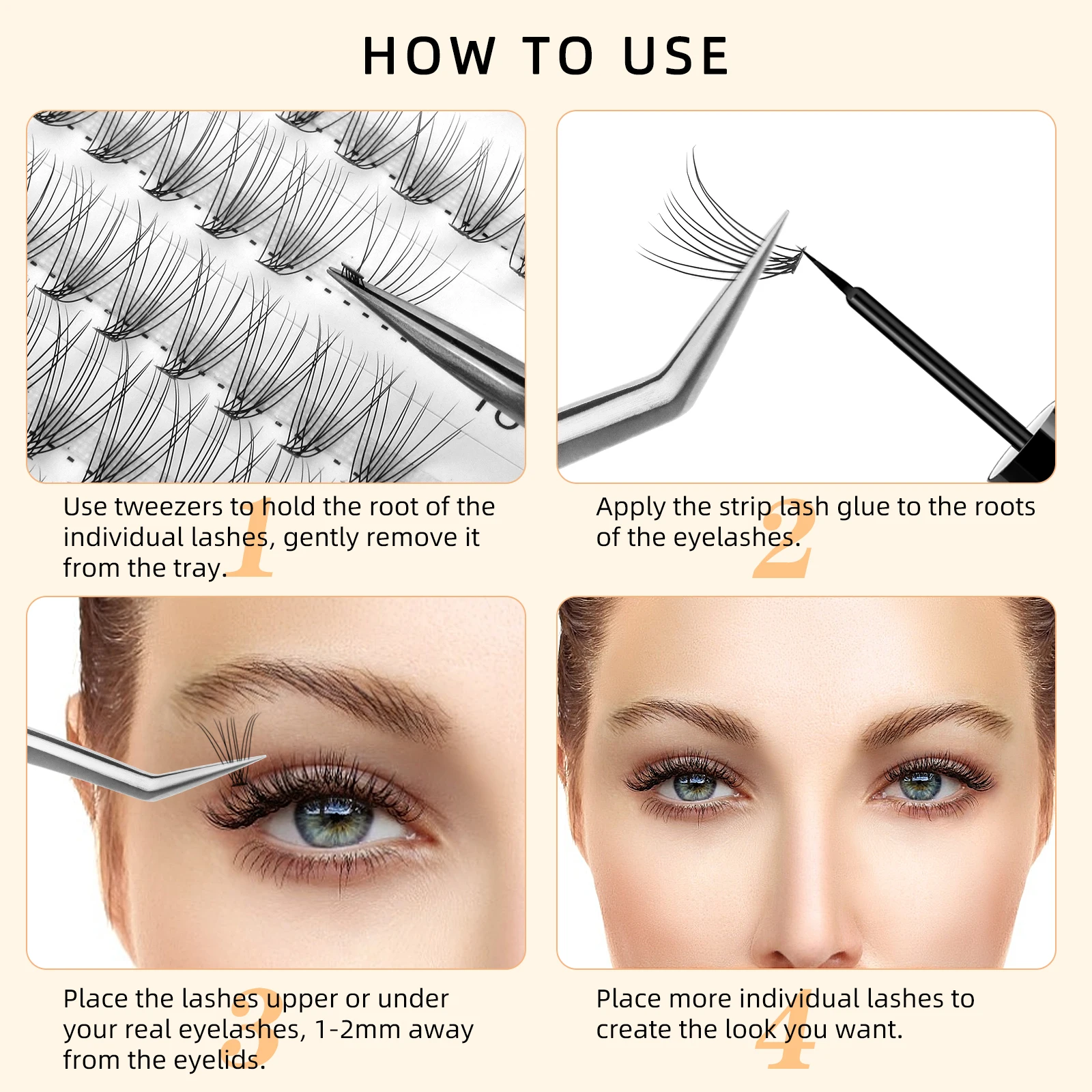 12mm Clusters Lashpre Cut Thin Band Segmented Lash Kits 10 Days Kit Diy ...