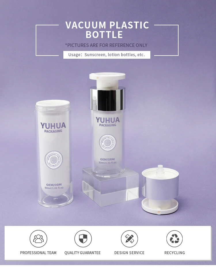 Custom 30ml 50ml PP Material Airless Pump Bottle for Face Cream and Serum Lotion Refillable Double Wall Design