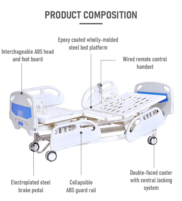 Four Section Hospital Bed Three Function Electric Power Icu Bed - Buy 3 ...