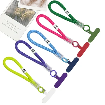 New Fashionable Anti-Lost Hand-Woven Wrist Rope for Mobile Phones Personalized Creative Cross-Border Metallic Phone Strap