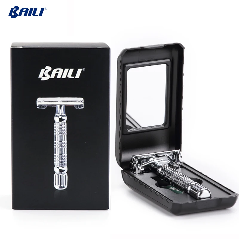 Open Bladed Razor Twin-bladed Double Edge Safety Razor Shaver Classic Men's Twist ...